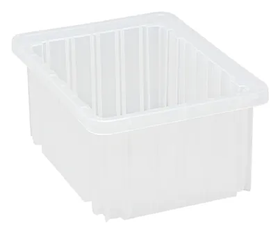 Quantum DG91050CLCS Dividable Grid Container, 10-7/8"L x 8-1/4"W x 5"H, Clear, Case of 20