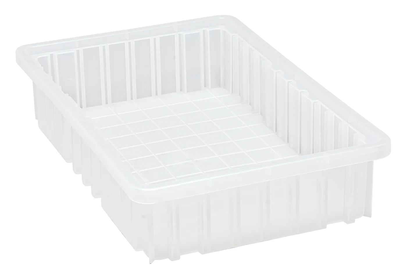 Quantum DG92050CLCS Dividable Grid Container, 16-1/2"L x 10-7/8"W x 5"H, Clear, Case of 12