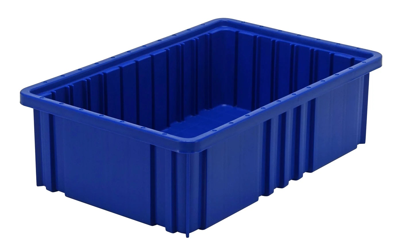 Quantum DG92050BLCS Dividable Grid Container, 16-1/2"L x 10-7/8"W x 5"H, Blue, Case of 12