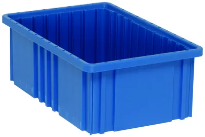 Quantum DG92060BLCS Dividable Grid Container, 16-1/2"L x 10-7/8"W x 6"H, Blue, Case of 8