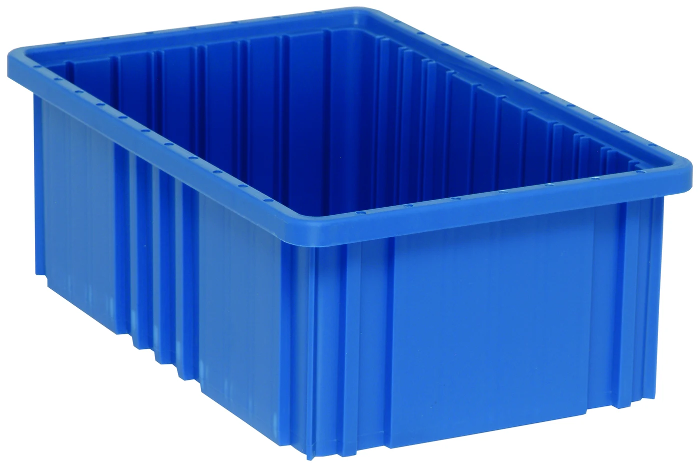 Quantum DG92060BLCS Dividable Grid Container, 16-1/2"L x 10-7/8"W x 6"H, Blue, Case of 8
