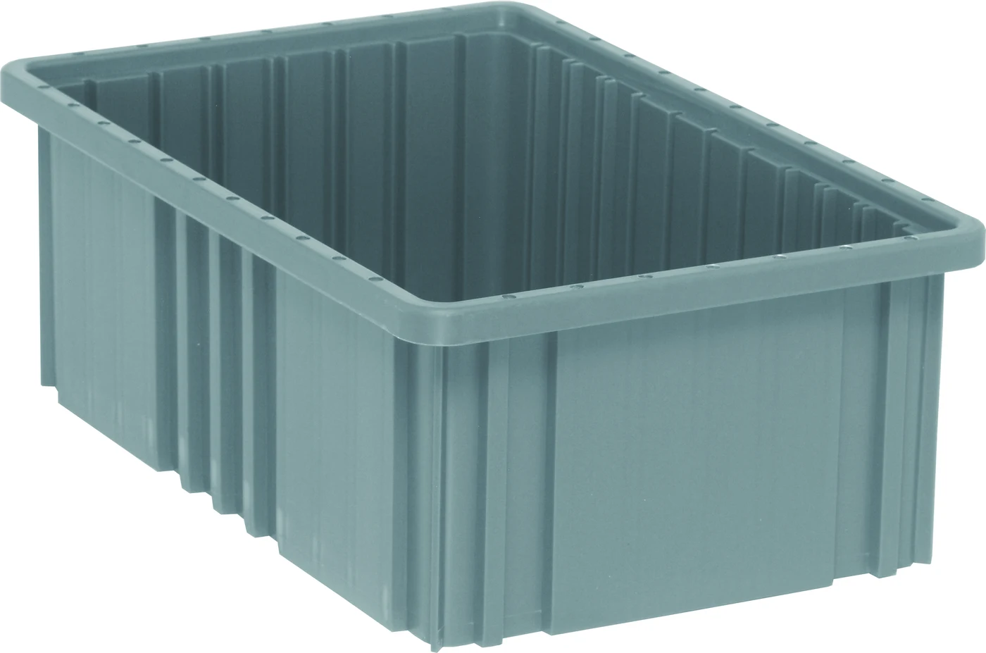 Quantum DG92060GYCS Dividable Grid Container, 16-1/2"L x 10-7/8"W x 6"H, Gray, Case of 8