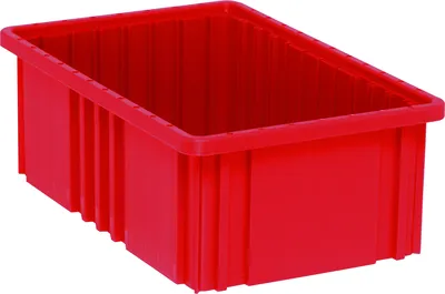 Quantum DG92060RDCS Dividable Grid Container, 16-1/2"L x 10-7/8"W x 6"H, Red, Case of 8