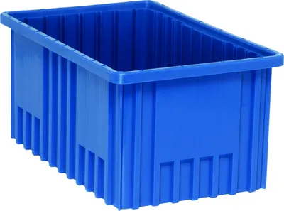 Quantum DG92080BLCS Dividable Grid Container, 16-1/2"L x 10-7/8"W x 8"H, Blue, Case of 8