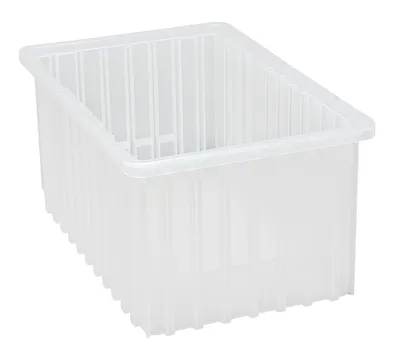 Quantum DG92080CLCS Dividable Grid Container, 16-1/2"L x 10-7/8"W x 8"H, Clear, Case of 8