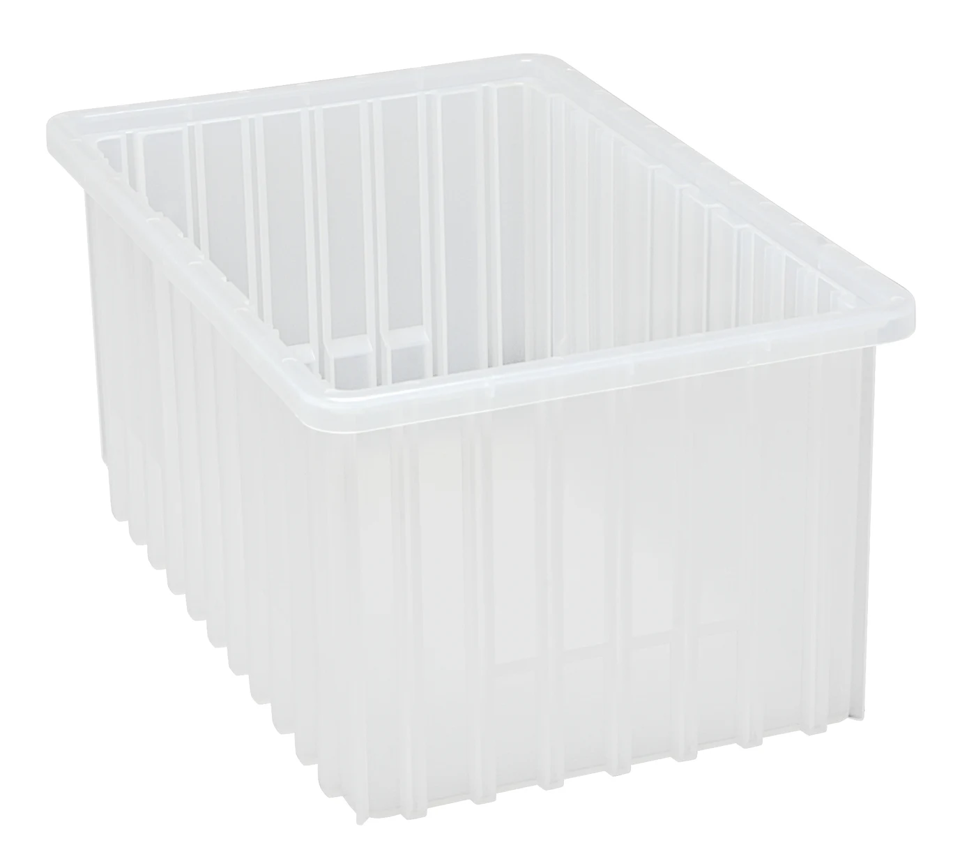 Quantum DG92080CLCS Dividable Grid Container, 16-1/2"L x 10-7/8"W x 8"H, Clear, Case of 8