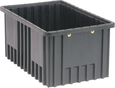 Quantum DG92080COCS Conductive Dividable Grid Container, 16-1/2"L x 10-7/8"W x 8"H, Black, Case of 8