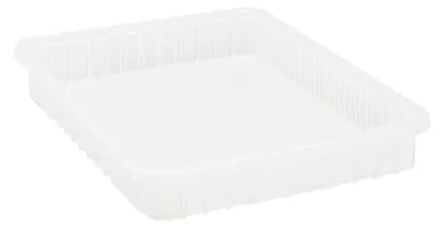 Quantum DG93030CLCS Dividable Grid Container, 22-1/2"L x 17-1/2"W x 3"H, Clear, Case of 6