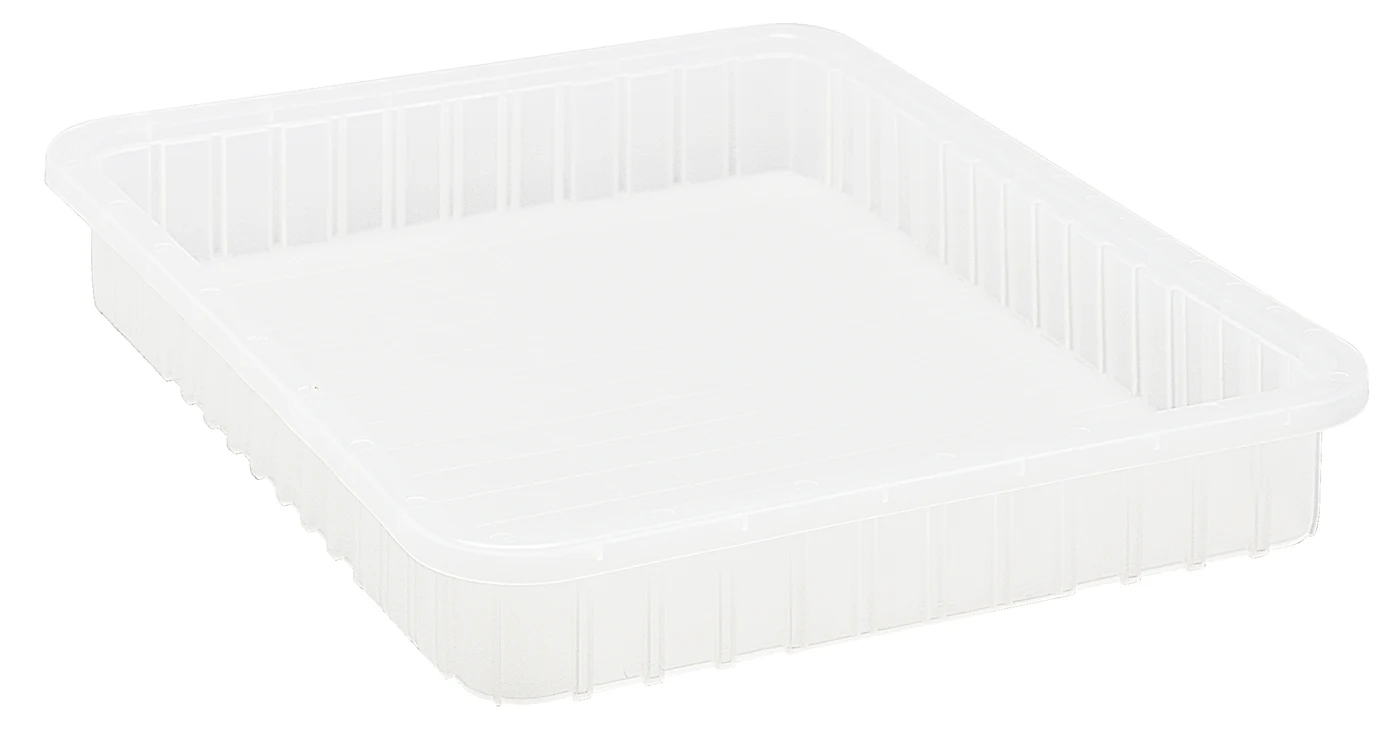 Quantum DG93030CLCS Dividable Grid Container, 22-1/2"L x 17-1/2"W x 3"H, Clear, Case of 6