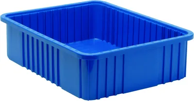 Quantum DG93060BLCS Dividable Grid Container, 22-1/2"L x 17-1/2"W x 6"H, Blue, Case of 3