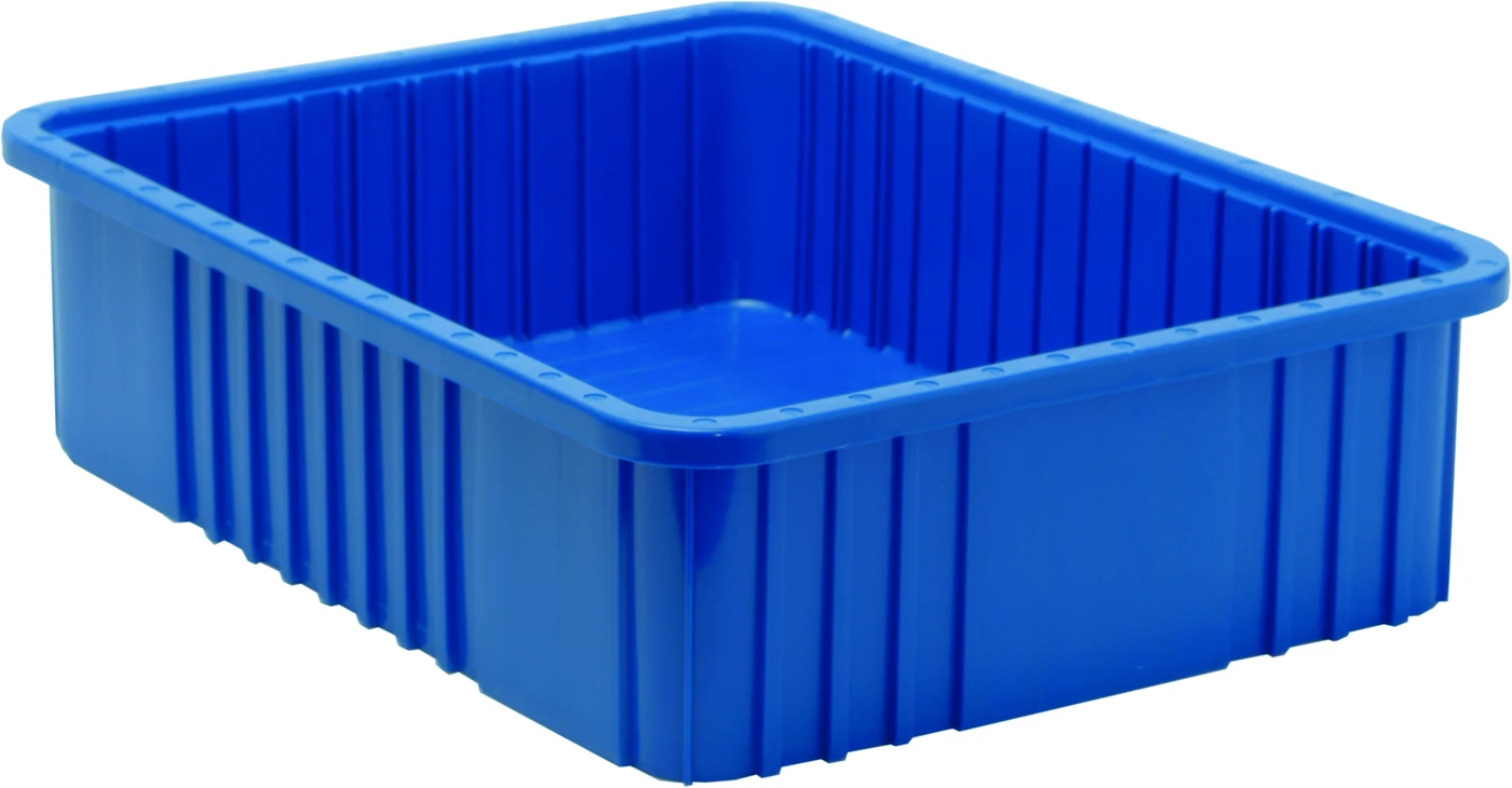 Quantum DG93060BLCS Dividable Grid Container, 22-1/2"L x 17-1/2"W x 6"H, Blue, Case of 3