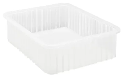 Quantum DG93060CLCS Dividable Grid Container, 22-1/2"L x 17-1/2"W x 6"H, Clear, Case of 3