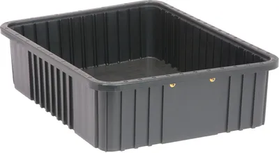 Quantum DG93060COCS Conductive Dividable Grid Container, 22-1/2"L x 17-1/2"W x 6"H, Black, Case of 3