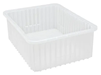 Quantum DG93080CLCS Dividable Grid Container, 22-1/2"L x 17-1/2"W x 8"H, Clear, Case of 3