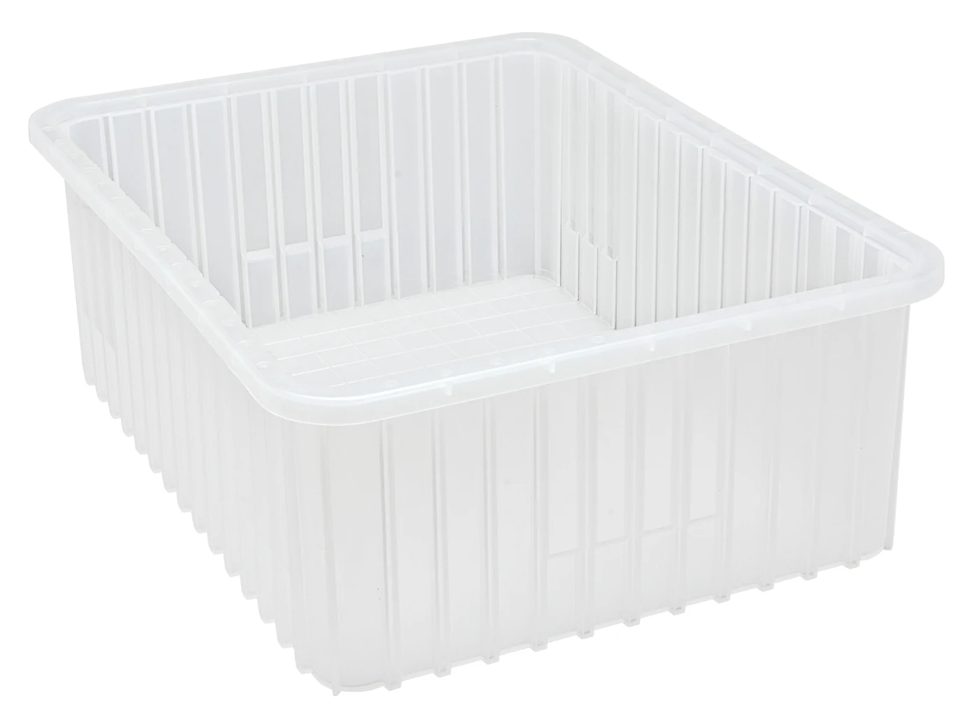 Quantum DG93080CLCS Dividable Grid Container, 22-1/2"L x 17-1/2"W x 8"H, Clear, Case of 3