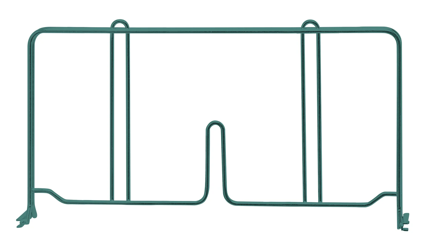 Quantum DIV14P Wire Shelf Divider, 14"D x 8"H, Green