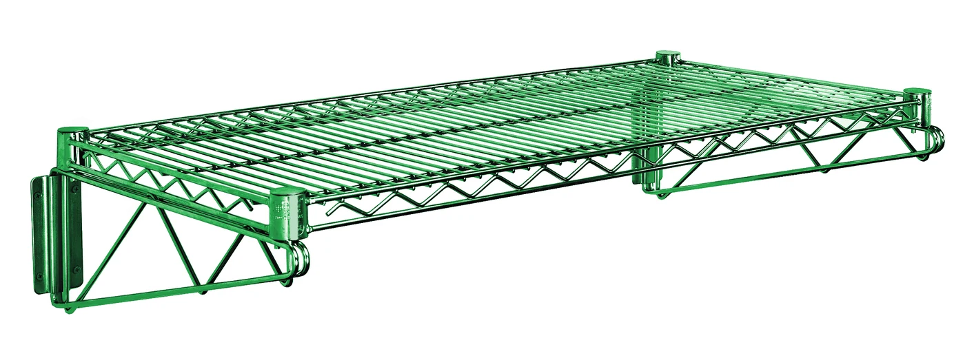 Quantum WDWB1260P Wall Mount Cantilever Single Shelf, 60"D x 12"W, Green