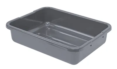Quantum FSB-21155RGYCS Bussing Tub, 15"W x 21"L x 5"H, Gray, Case of 12
