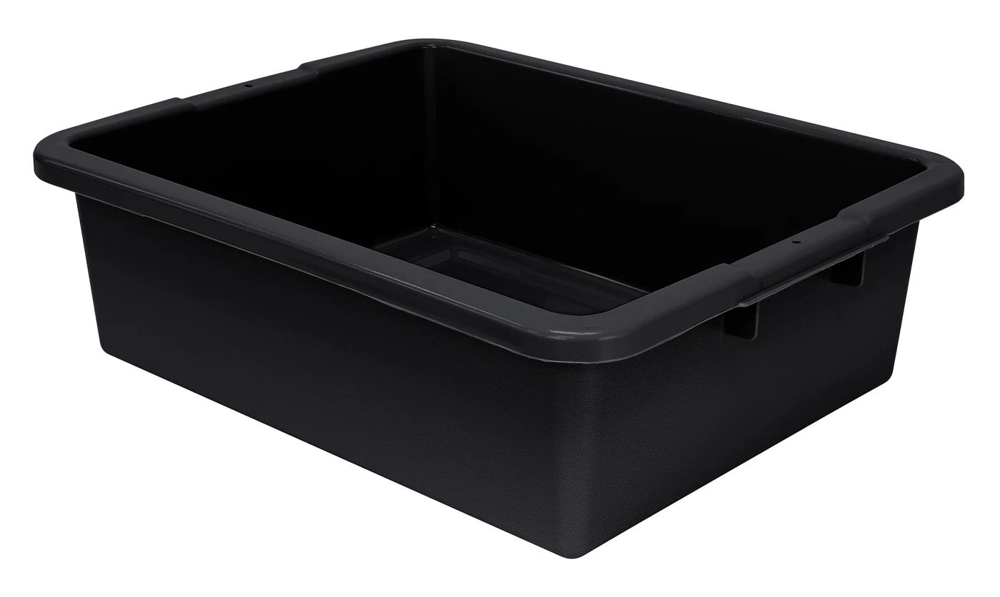 Quantum FSB-22177RBRNB Bussing Tub, 17"W x 21-1/2"L x 7"H, Black