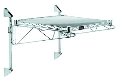 Quantum WC24-CB1442C Cantilever Single Shelf Post Wall Mount, 42"D x 14"W, Chrome