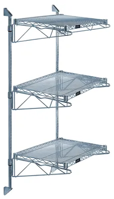 Quantum WC54-CB1224GY Cantilever Double Shelf Post Wall Mount, 24"D x 12"W, Gray