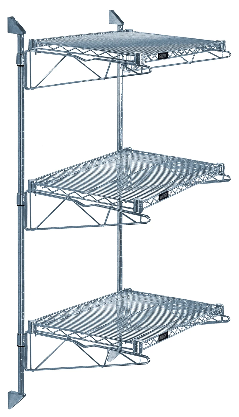 Quantum WC54-CB1224GY Cantilever Double Shelf Post Wall Mount, 24"D x 12"W, Gray