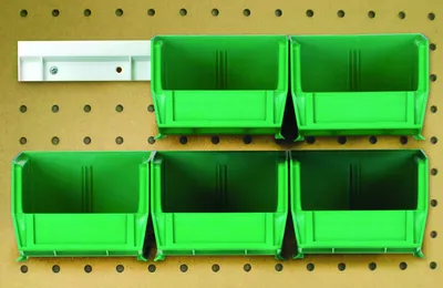 Quantum HNS210GN Hang-n-Stack Bin, 5-3/8"L x 4-1/8"W x 3"H, Green, Pack of 6