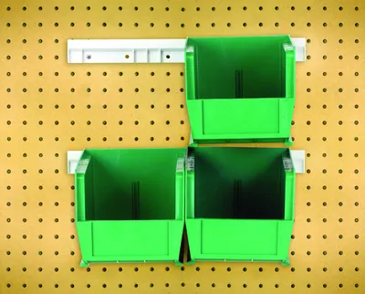 Quantum HNS230GN Hang-n-Stack Bin, 10-7/8"L x 5-1/2"W x 5"H, Green, Pack of 4