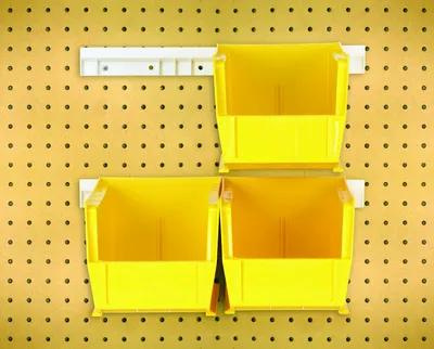Quantum HNS230YL Hang-n-Stack Bin, 10-7/8"L x 5-1/2"W x 5"H, Yelow, Pack of 4