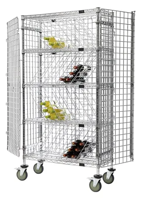 Quantum 1436-74BWSEC Stationary Bulk Wine Security Unit, 36"W x 14"D x 74"H, Chrome