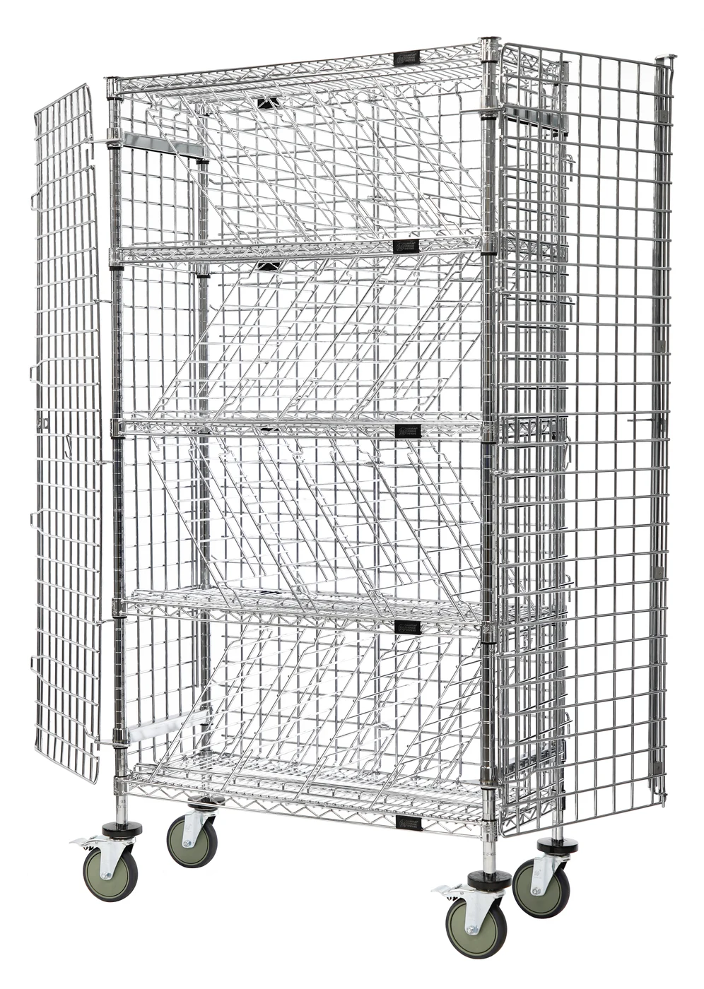 Quantum M1436-69BWSEC Mobile Bulk Wine Security Unit, 36"W x 14"D x 74"H, Chrome