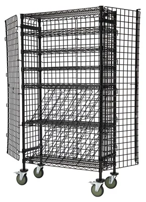Quantum M1436-69MIXSECBK Mobile Mixed Wine Security Unit, 36"W x 14"D x 74"H, Black