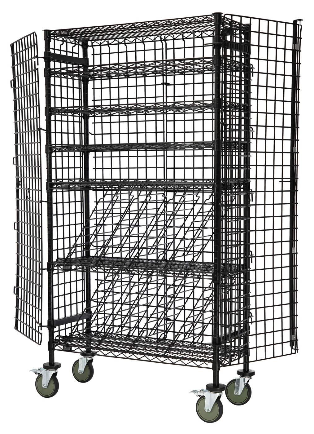 Quantum M1436-69MIXSECBK Mobile Mixed Wine Security Unit, 36"W x 14"D x 74"H, Black