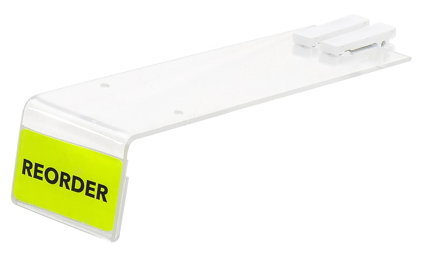 Quantum KBI-HB1757-10 Kanban Indicator Lid, 1-3/4"W x 7"D x 1-1/2"H, Clear, Pack of 10