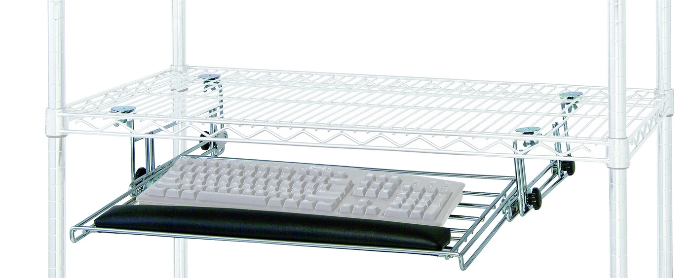 Quantum KEYBD Keyboard Shelf, 25-1/4"W x 15"D x 4-1/4"H, Chrome