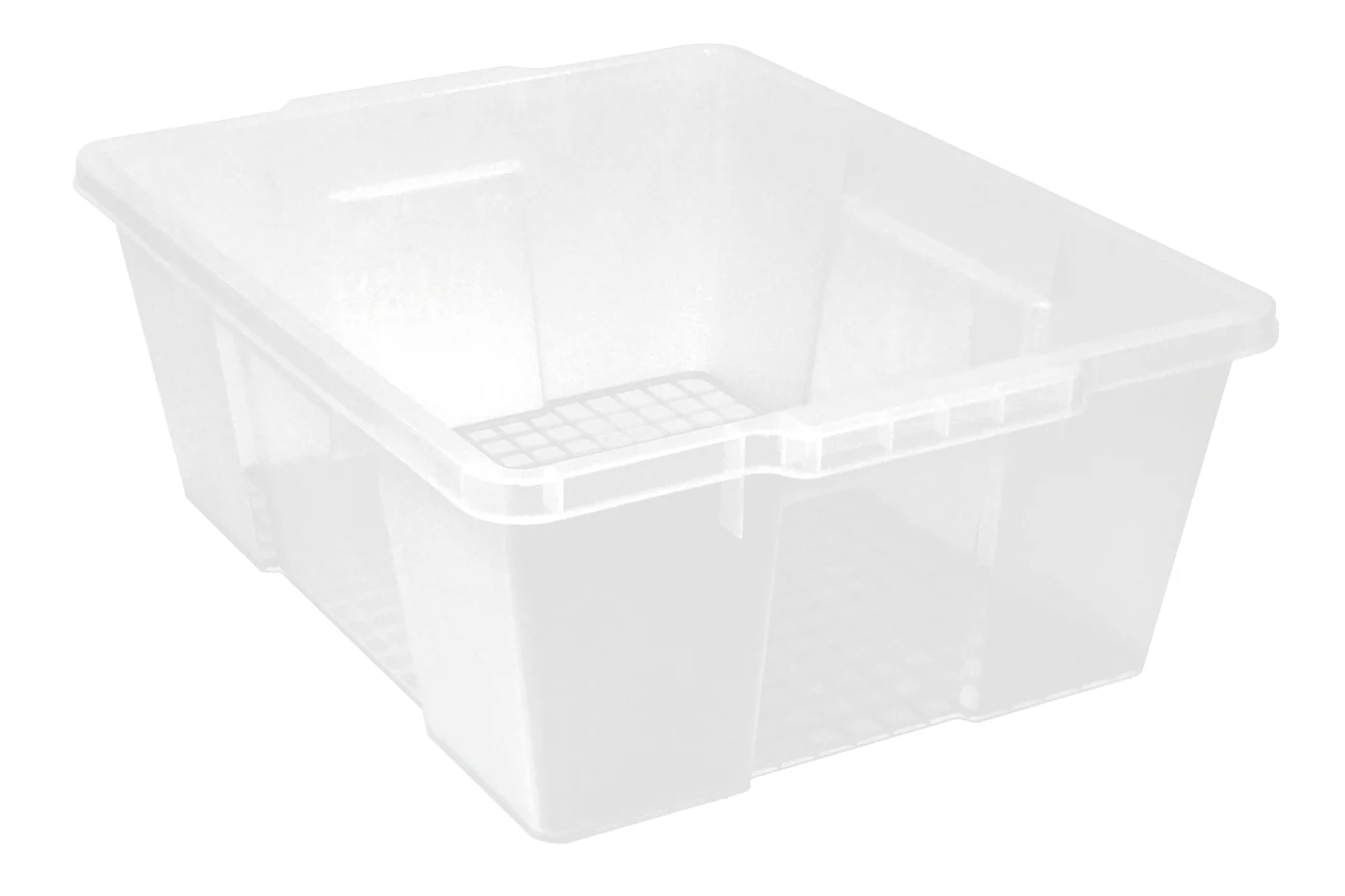 Quantum LC191507CLCS Latch Container, 21"W x 15-7/8"D x 7-3/4"H, 75 lb capacity, Clear, Case of 6