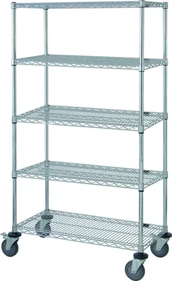 Quantum M1824S47-5LH21C Mobile Cart, 24"W x 18"D x 80"H, 1200 lb capacity, Stainless