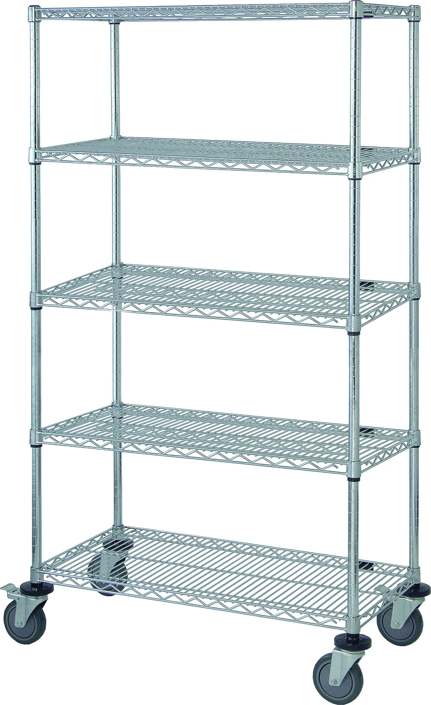 Quantum M1824S47-5LH21C Mobile Cart, 24"W x 18"D x 80"H, 1200 lb capacity, Stainless