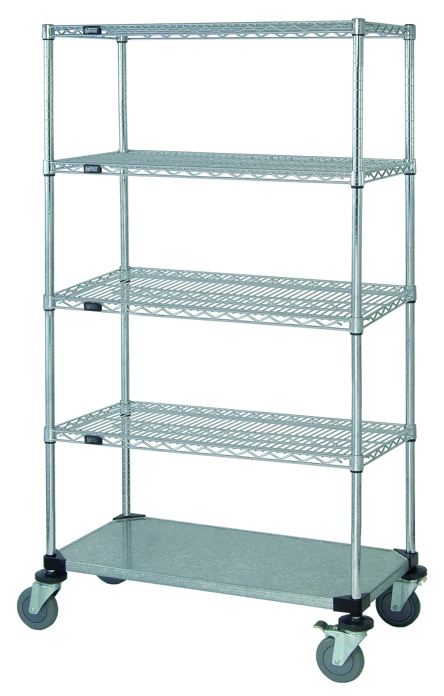 Quantum M1836CG47-6LH33C Mobile Cart, 36"W x 18"D x 80"H, 1200 lb capacity, Chrome/Galvanized