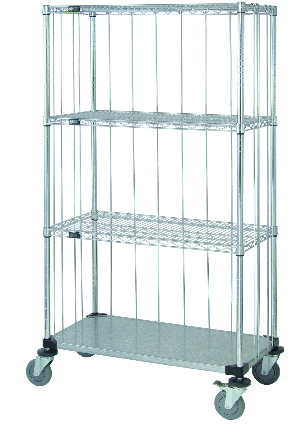 Quantum M1848CG46RE-5 Mobile Enclosure Cart, 48"W x 18"D x 69"H, 1200 lb capacity, Chrome/Galvanized