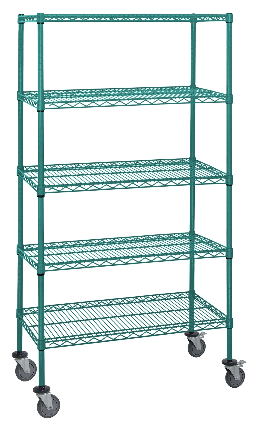 Quantum M1836P47-6LH33C Mobile Cart, 36"W x 18"D x 80"H, 1200 lb capacity, Green