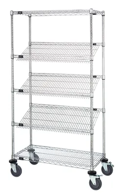Quantum M2436SL6CG-LH33C Mobile Cart, 36"W x 24"D x 63"H, 1200 lb capacity, Chrome/Galvanized