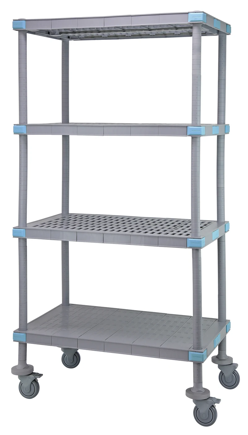 Quantum QPM183074V3S1 Mobile Millenia Shelving Unit, 30"W x 18"D x 74"H, 800 lb capacity, Gray
