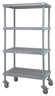 Quantum QPM182462VS-4 Mobile Millenia Shelving Unit, 24"W x 18"D x 62"H, 800 lb capacity, Gray