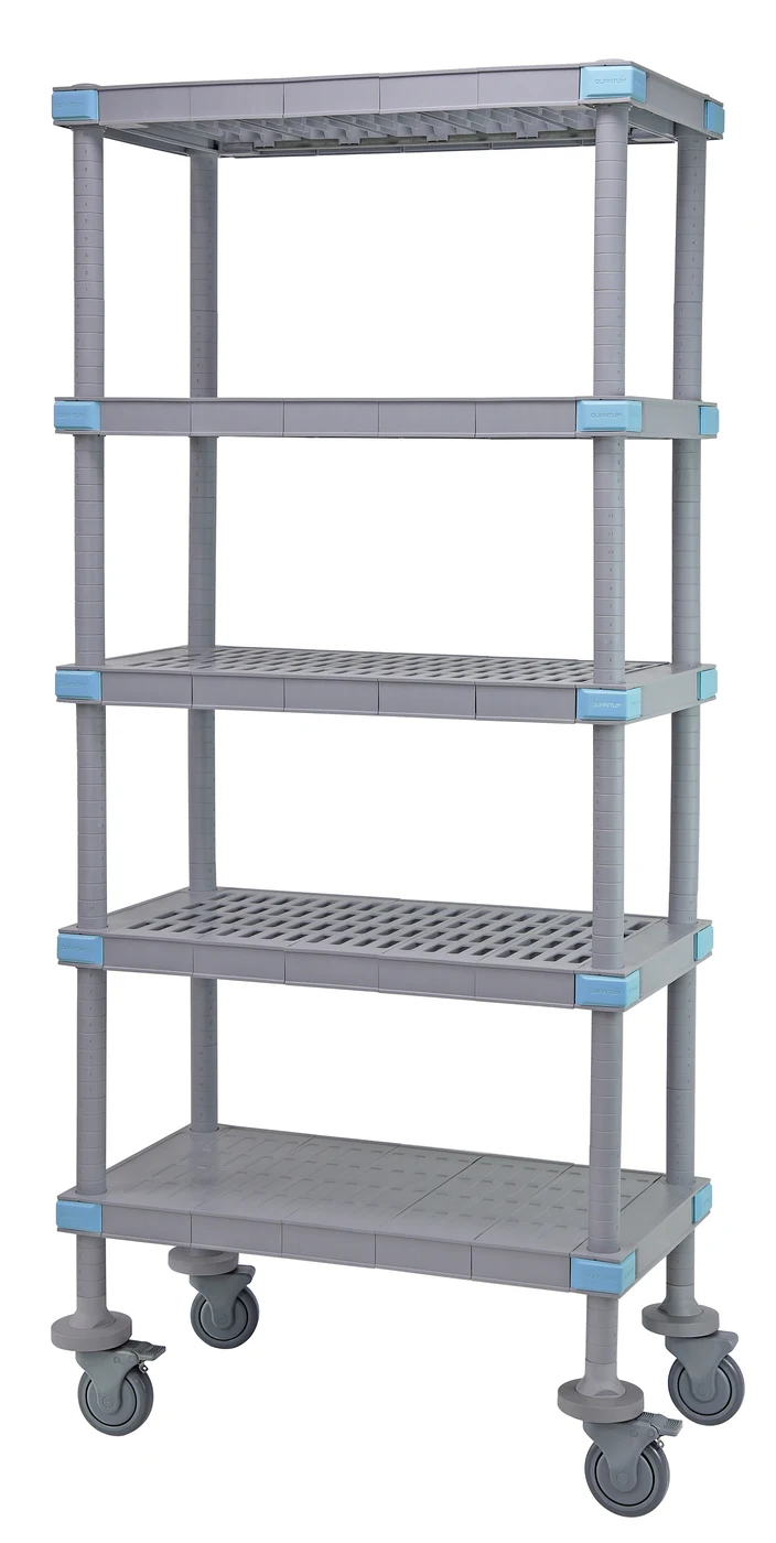 Quantum QPM183074V4S1 Mobile Millenia Shelving Unit, 30"W x 18"D x 74"H, 800 lb capacity, Gray