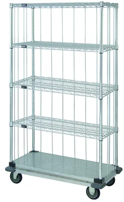 Quantum MD1848CG47RE-5 Mobile Enclosure Cart, 48"W x 18"D x 81"H, 800 lb capacity, Chrome/Galvanized