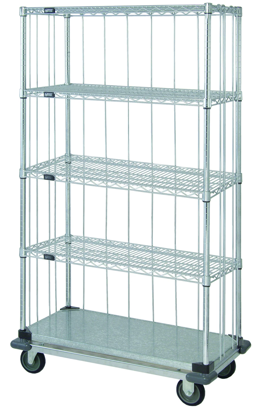Quantum MD1836CG46RE-5 Mobile Enclosure Cart, 36"W x 18"D x 70"H, 800 lb capacity, Chrome/Galvanized