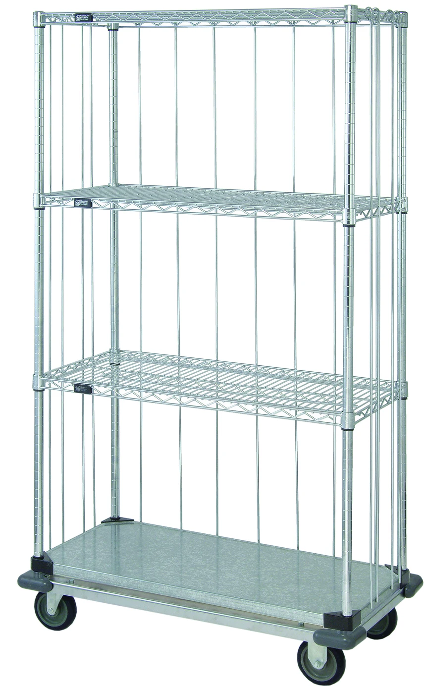 Quantum MD1848CG46RE Mobile Enclosure Cart, 48"W x 18"D x 70"H, 800 lb capacity, Chrome/Galvanized
