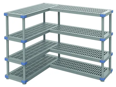 Quantum QPA182462SS-4 Millenia Shelving Add-On Kit, 24"W x 18"D x 62"H, 2000 lb capacity, Gray