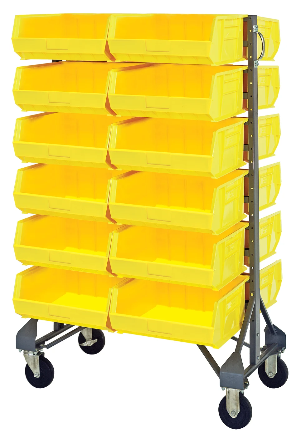 Quantum MQRU-12D-220-192YL Mobile Rail Rack, 36"L x 20"W x 53"H, 1500 lb capacity, Gray